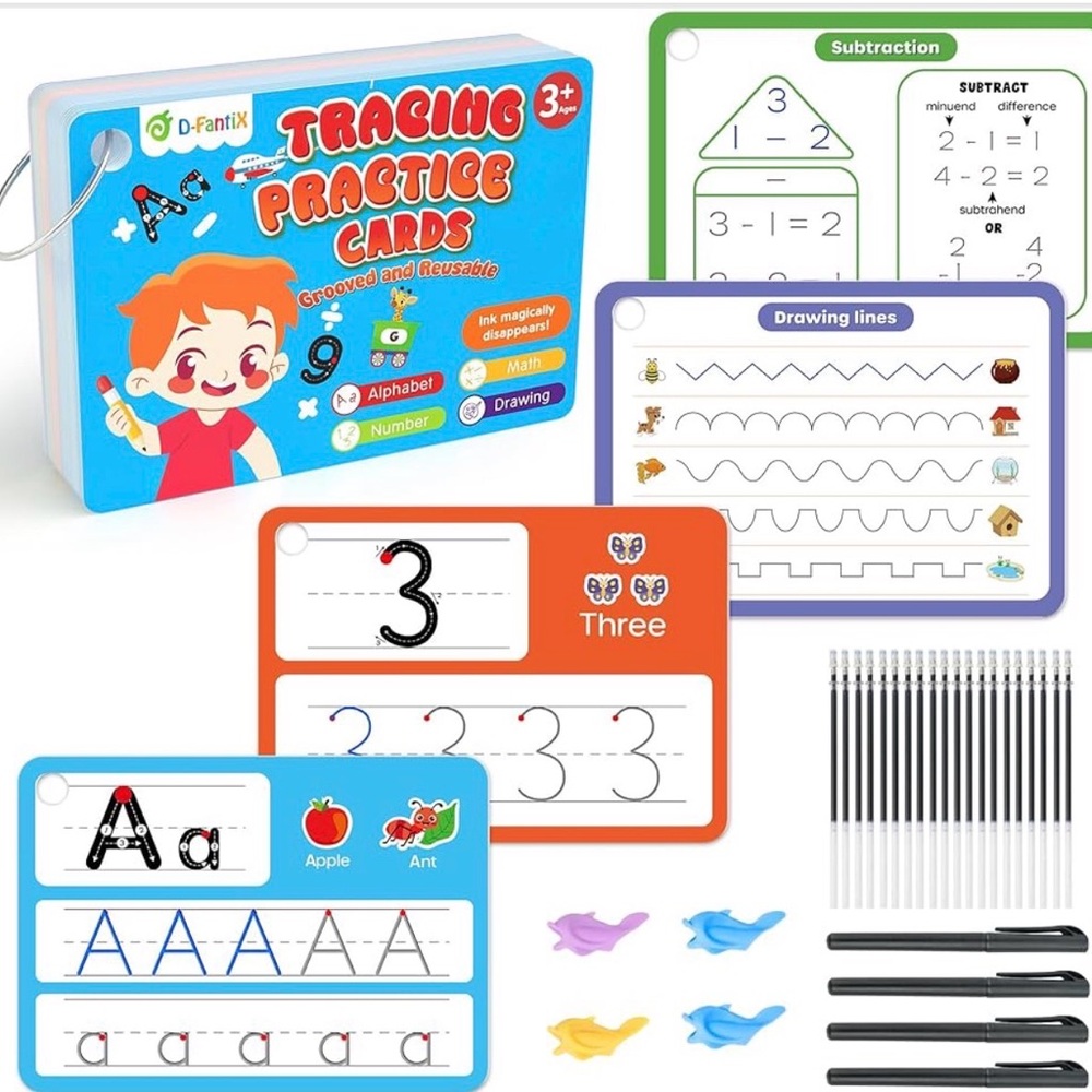 Tracing Practice Cards for Kids - Multicolor New